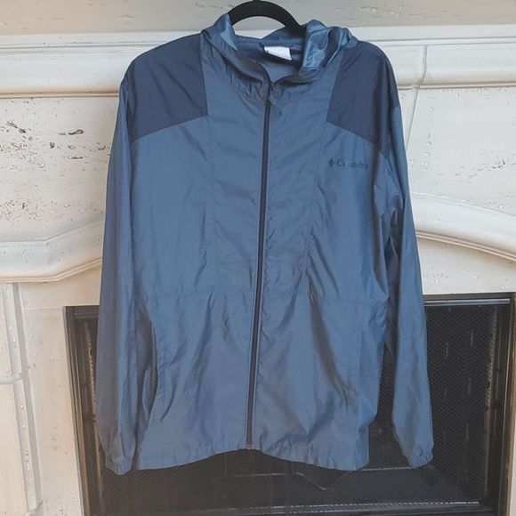 ON HOLD!! COLUMBIA Men's Hooded Windbreaker Jacket - Large - Picture 1 of 5